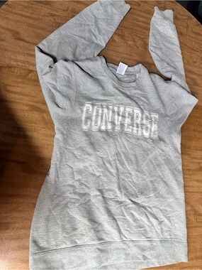 Converse Heather Gray Crewneck Sweatshirt with Blue Logo